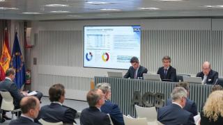 Imagen de la presentación a analistas de los resultados de ACS / EP
