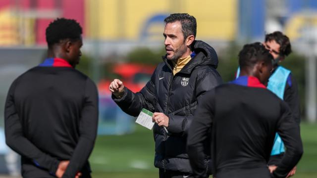 Sergi Milà dirige su primer entrenamiento como entrenador del Barça B