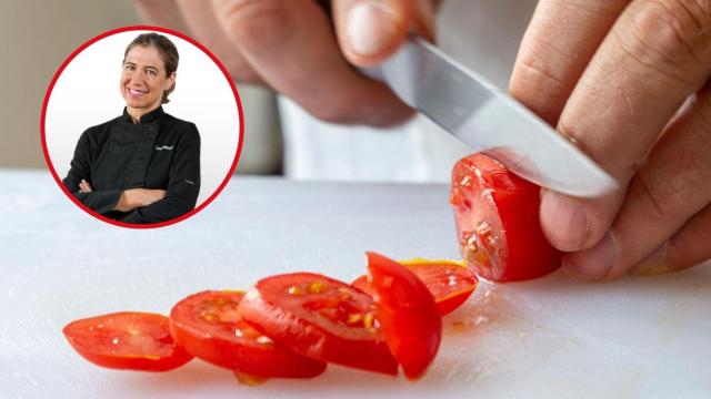 Fotomontaje Ada Parellada y tomate