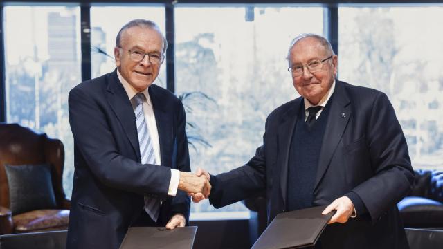 El presidente de CriteriaCaixa, Isidro Fainé, y el presidente de la Cámara de Comercio de España, José Luis Bonet