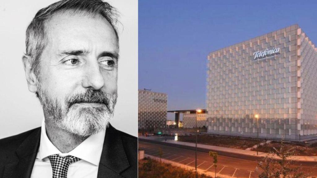 Marc Murtra y un edificio de Telefónica