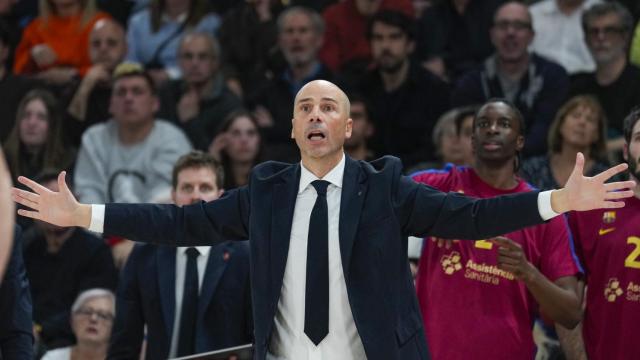 Joan Peñarroya, entrenador del Barça de basket, en un partido de Copa