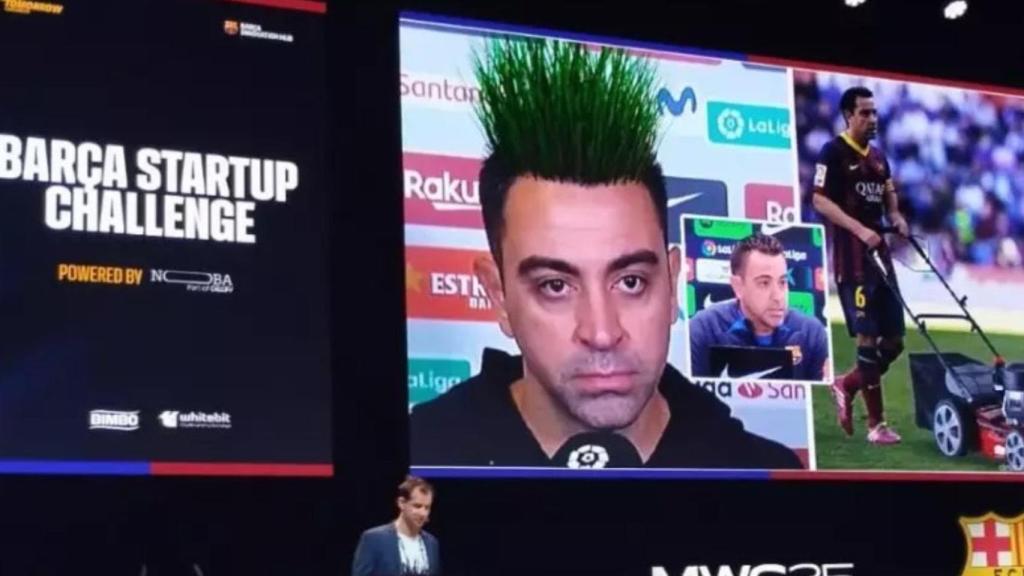 Xavi Hernández aparece en la diapositiva de una tecnológica en el congreso del Barça