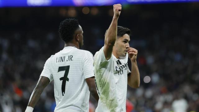 Brahim Díaz celebra su gol en el Real Madrid-Atlético