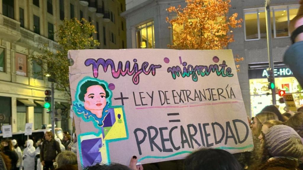 Imagen de archivo de una manifestación de mujeres contra la ley de extranjería