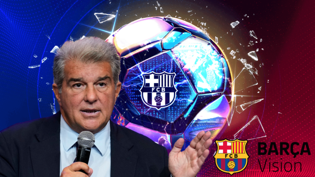 Joan Laporta y la sociedad Barça Vision, en un montaje