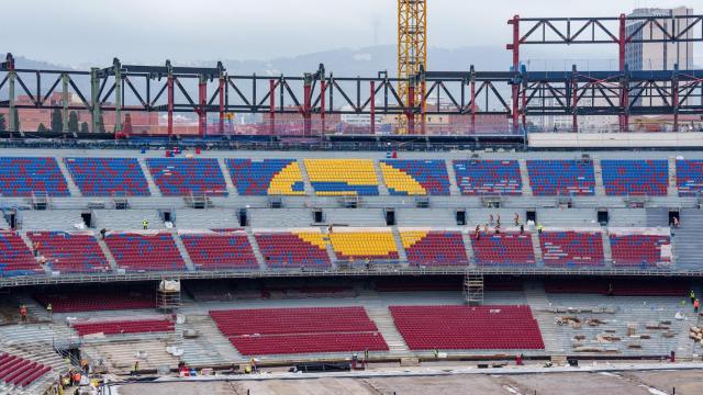 Así se ven los asientos del nuevo Camp Nou durante las obras