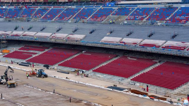 Así se ven los asientos del nuevo Camp Nou durante las obras