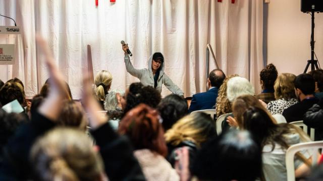 Una de las actuaciones que se vivieron en la celebración del 8M en la prisión de Wad-Ras