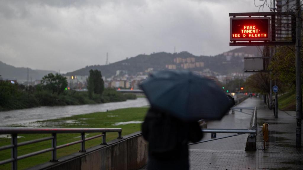Lluvias en Santa Coloma de Gramenet, Barcelona, en abril de 2024