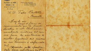 Carta de contratación de Castells como médico del Barça