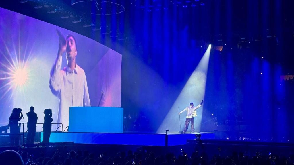 El cantante Rels B, durante su concierto en el Palau Sant Jordi de Barcelona