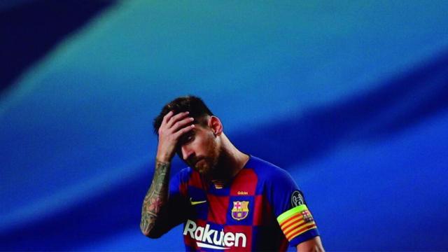 Messi, decepcionado tras el 2-8 ante el Bayern