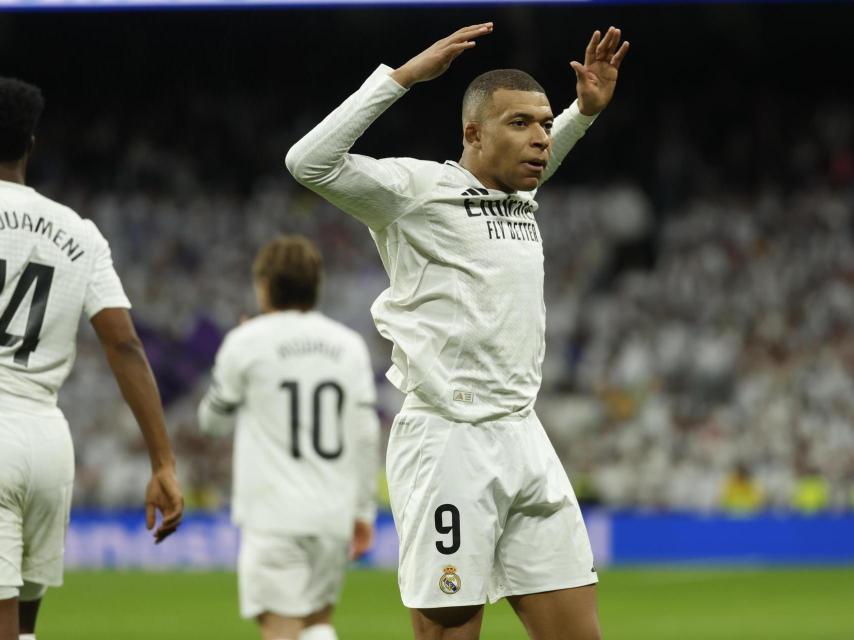 Mbappé celebra su gol al Rayo
