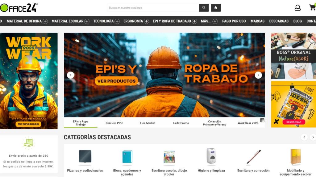 Captura de pantalla de la web de Office24