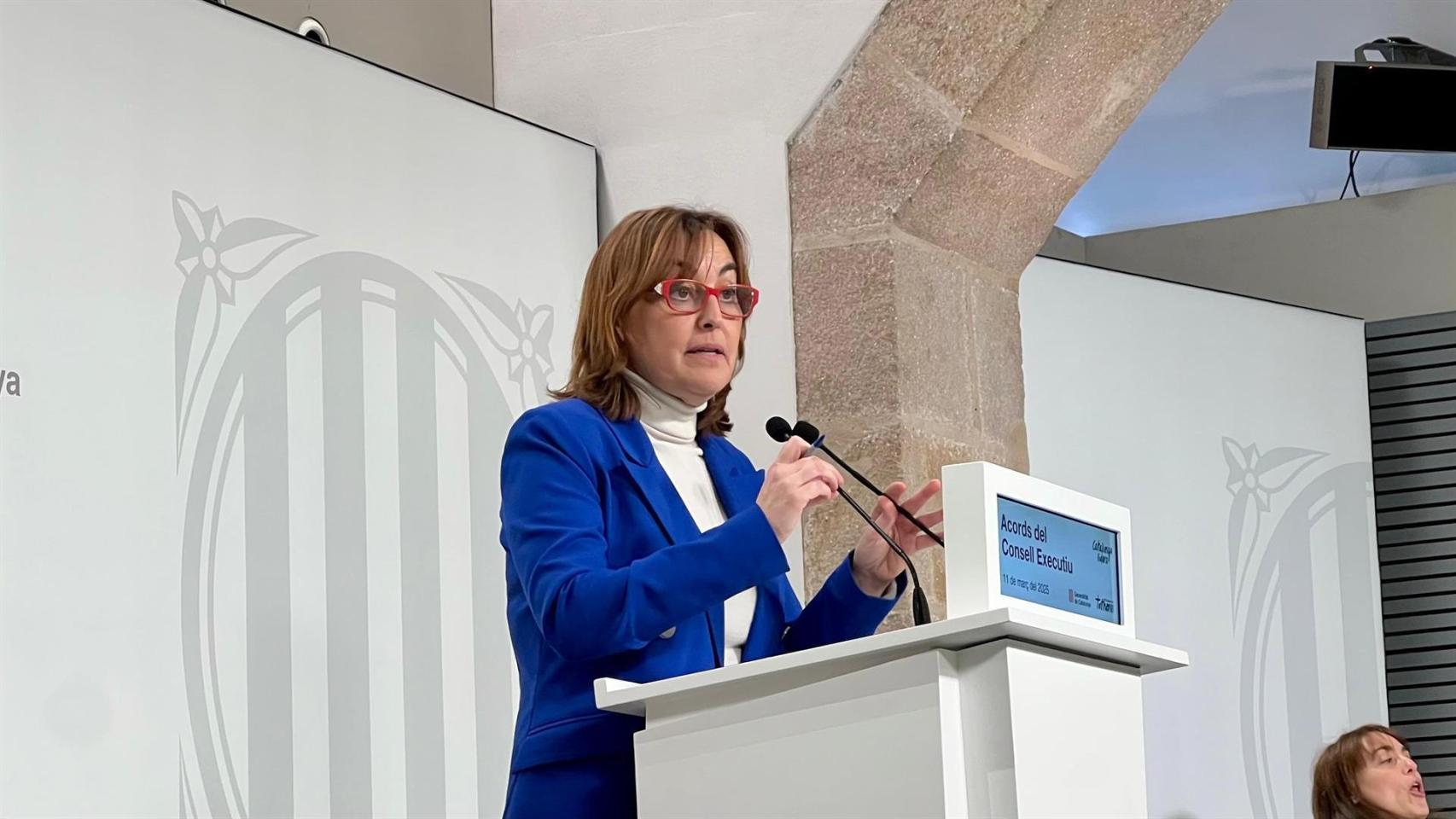 La consellera de Territorio, Vivienda y Transición Ecológica de la Generalitat, Sílvia Paneque, en una rueda de prensa tras el Consell Executiu de este martes