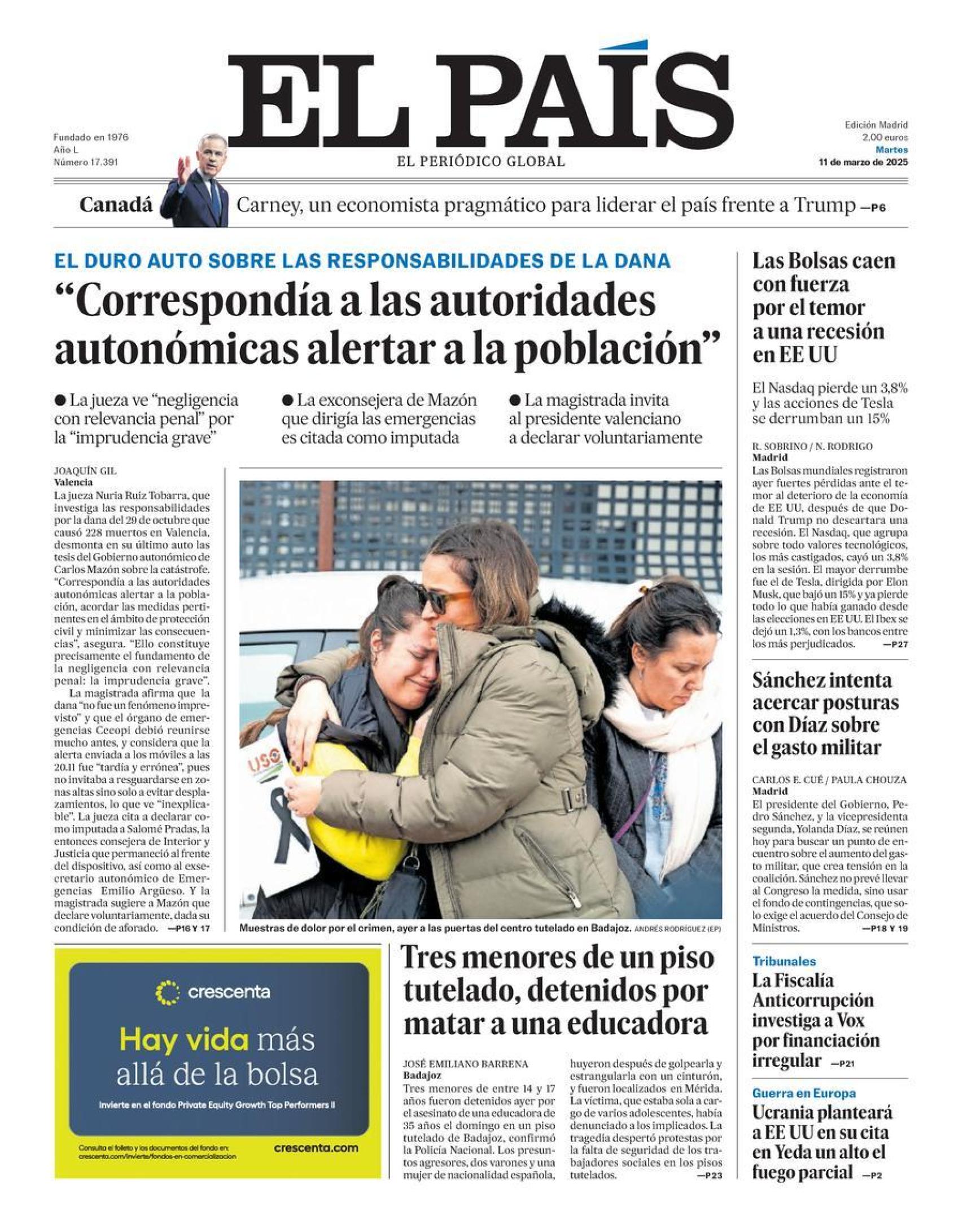 Portada El País 11 marzo 2025