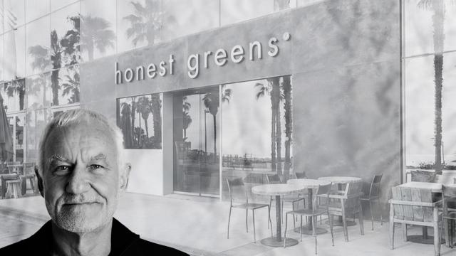 Fotomontaje de Thomas Meyer en un restaurante de Honest Greens