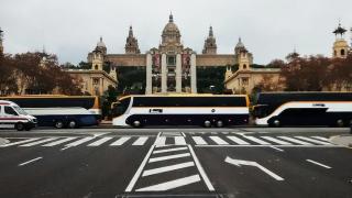 Autobuses de Monbus cuando asumió el servicio de Manresa
