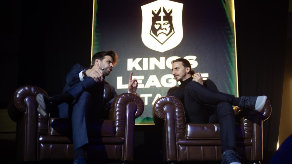 Gerard Piqué y Zlatan Ibrahimovic, en la presentación de la Kings League Italia