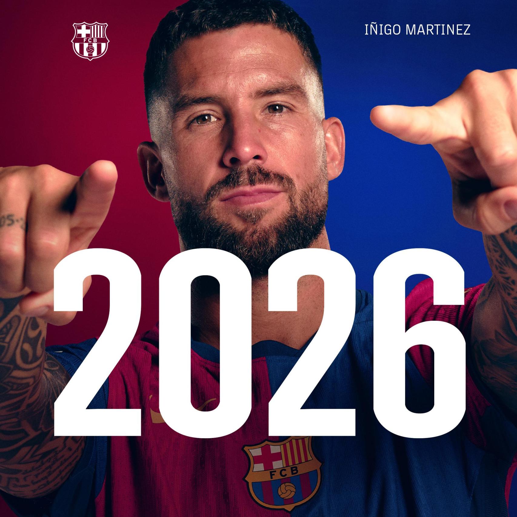 El Barça anuncia la renovación de Iñigo Martínez hasta 2026