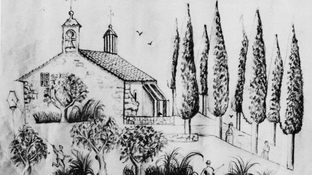 Boceto de la antigua ermita de San Bartolomé