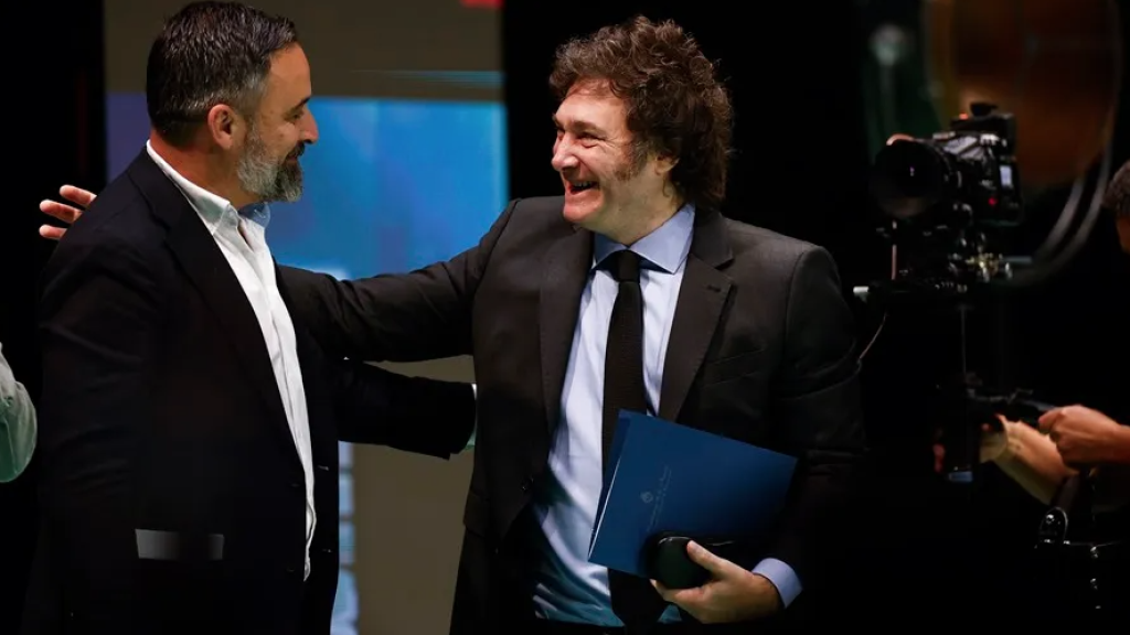 Santiago Abascal junto al presidente de Argentina, Javier Milei