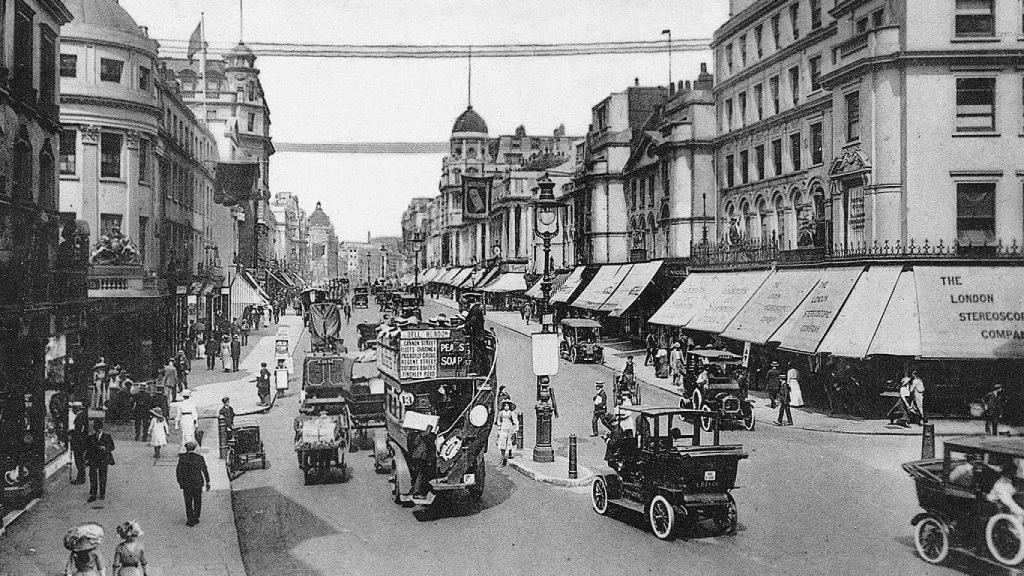 Postal de Regent Street en 1910.