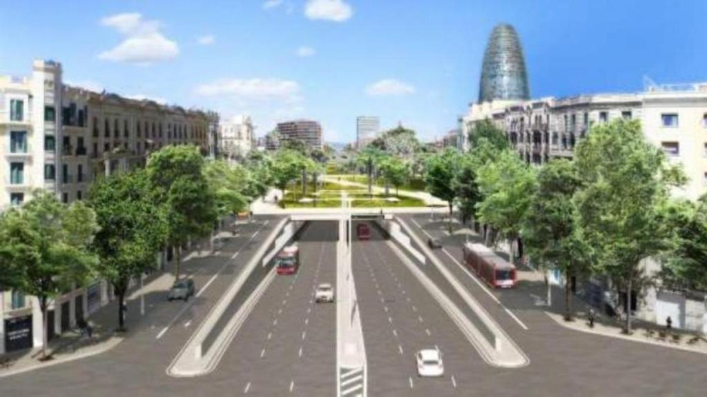 Render de la plaza de Glòries reformada