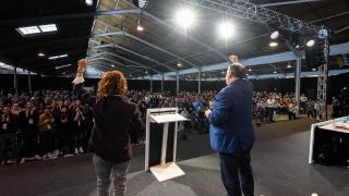 Oriol Junqueras, presidente de ERC, y Elisenda Alamany, secretaria general, en el congreso