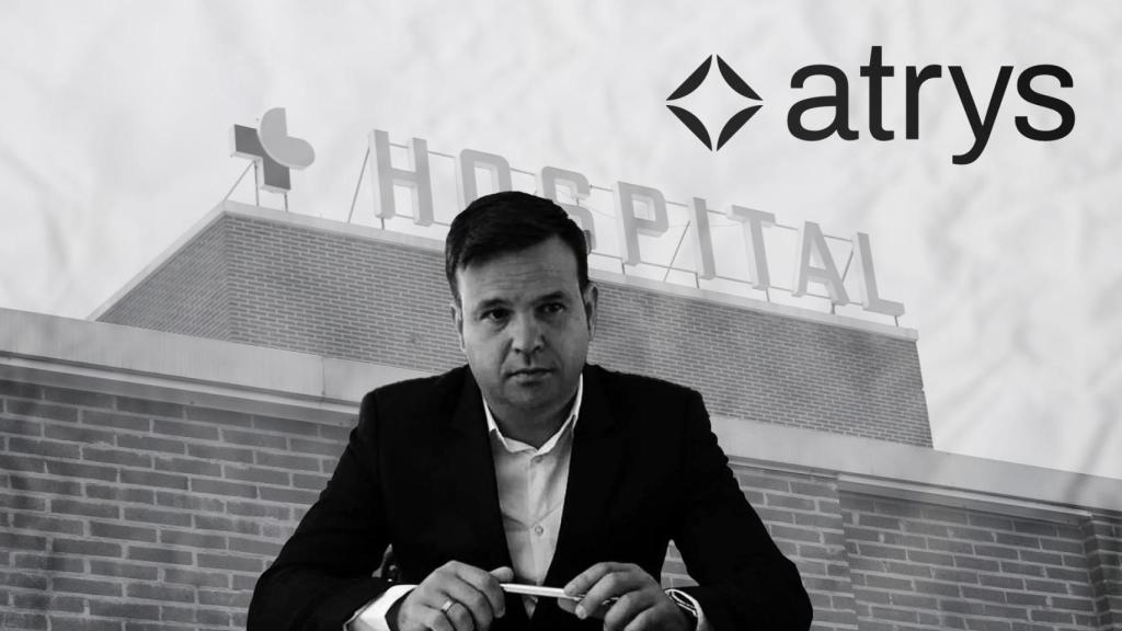 José Elías, presidente de Audax y primer accionista de Atrys Health, y el logo de la firma