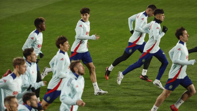 Los jugadores de la selección española se entrenan en Las Rozas para preparar los cuartos de final de la Nations League