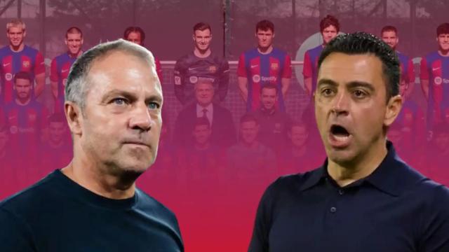 Hansi Flick y Xavi Hernández, en un fotomontaje de Culemanía