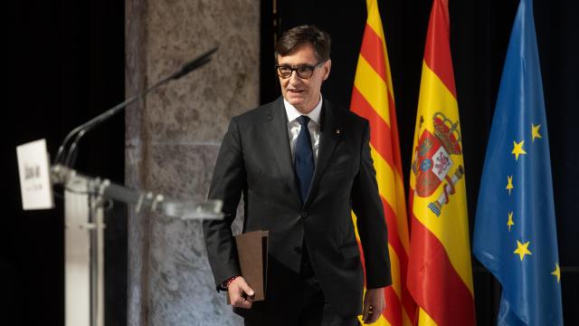 Salvador Illa, presidente de la Generalitat, en el Círculo de Bellas Artes de Madrid para la presentación del 'Catalunya lidera'
