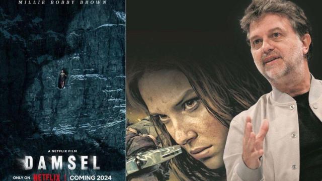 Cartel de 'Damsel' y su director, Juan Carlos Fresnadillo