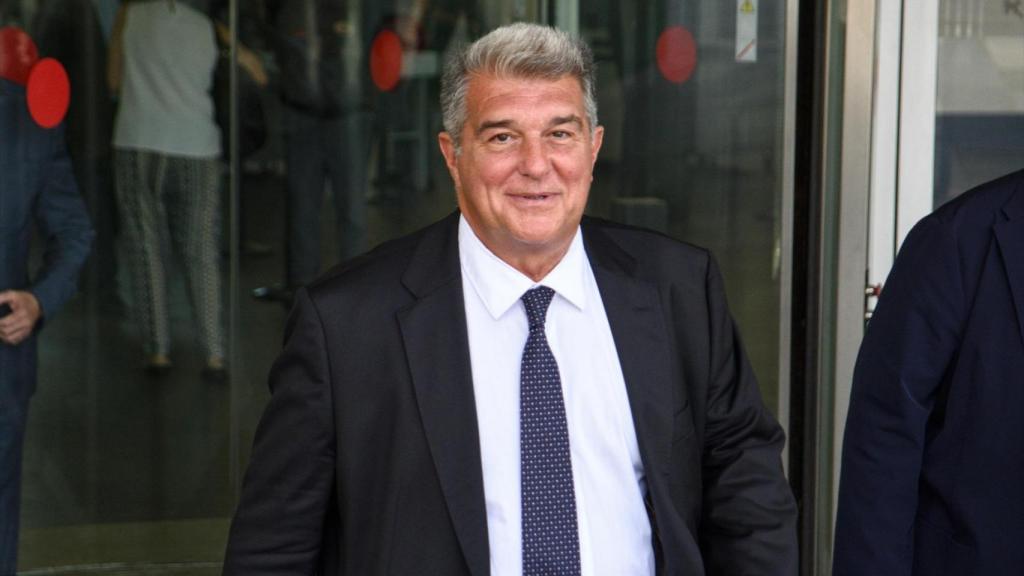 El president del Barça, Joan Laporta, a la seva sortida de la seva declaració pel cas d'estafa en la desaparició del CF Reus Deportiu