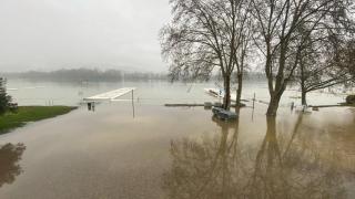 Las lluvias desbordan el lago de Banyoles (Girona)