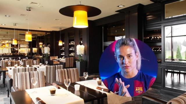 Fotomontaje restaurante y Alexia Putellas