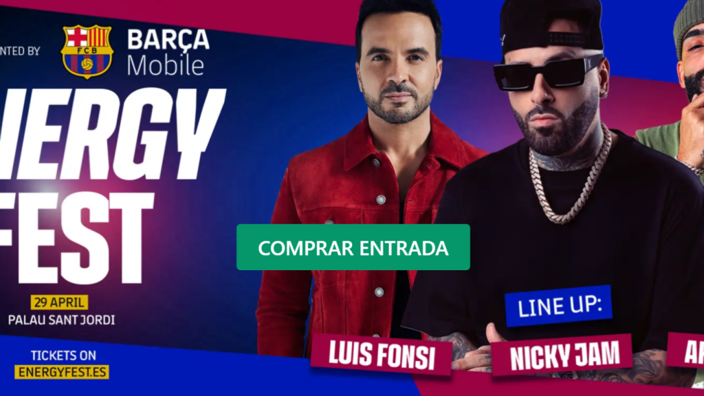 Cartel del Energy Fest, festival promocionado por Barça Mobile