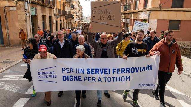Manifestación en Tarragona por las mejoras de Rodalies