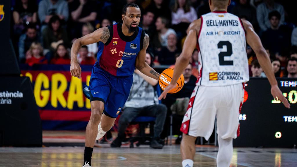 Kevin Punter en una secuencia del Barça-Zaragoza
