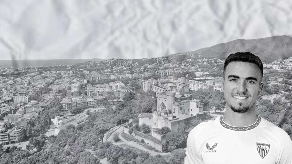 Fotomontaje de Adrià Pedrosa y la ciudad de Castelldefels