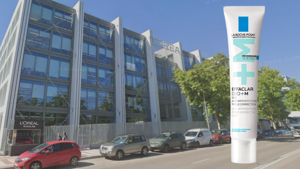 Sede de L'Oréal en Madrid, y la crema retirada en EEUU