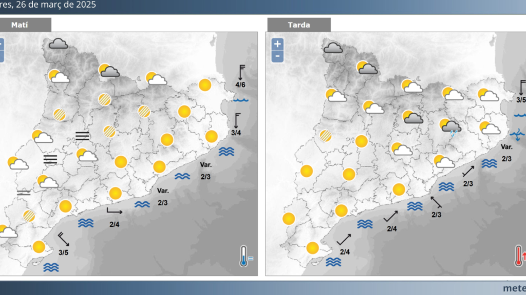 El tiempo en Cataluña el 26 de marzo