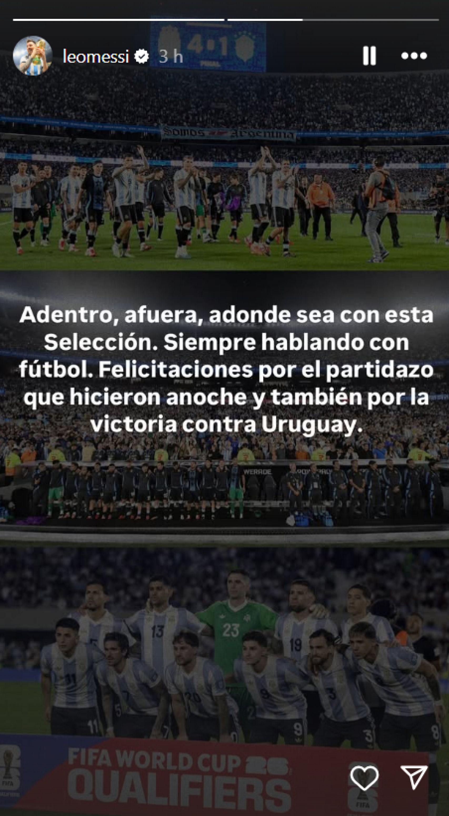 Leo Messi responde a Raphinha a través de Instagram