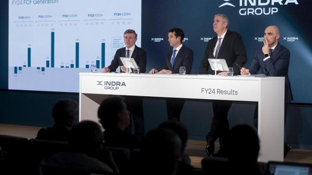 La cúpula de Indra, el día de la presentación de los resultados de 2024 / EP