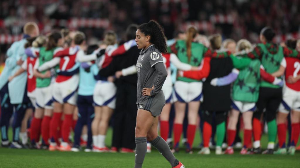 Yasmin, muy seria, tras la victoria del Arsenal ante el Real Madrid