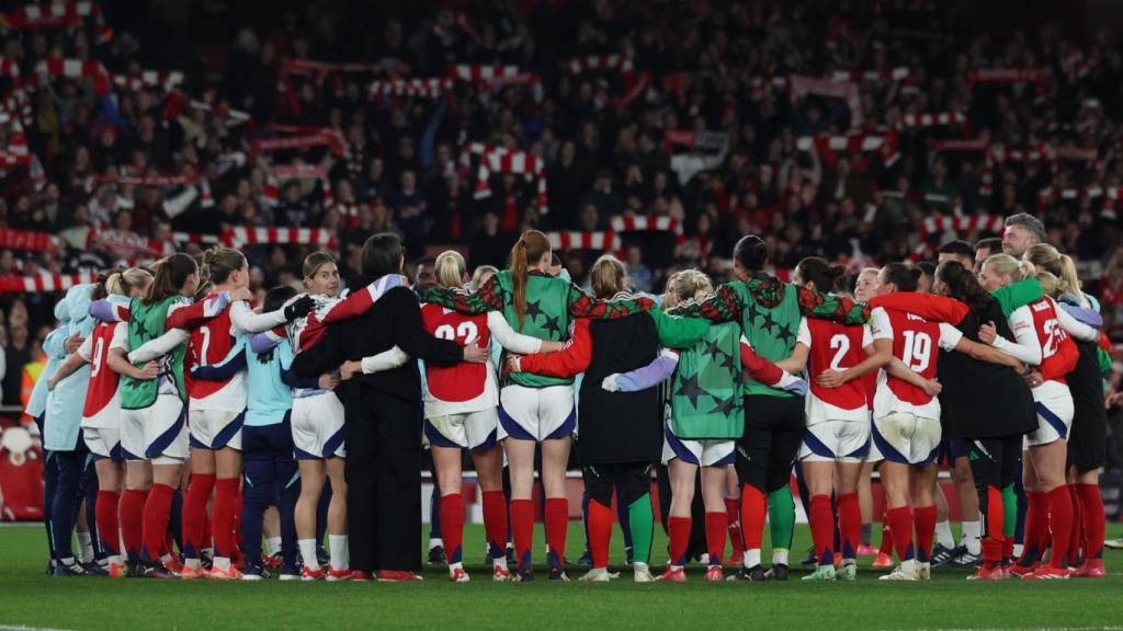 Las jugadoras del Arsenal celebran su victoria ante el Real Madrid