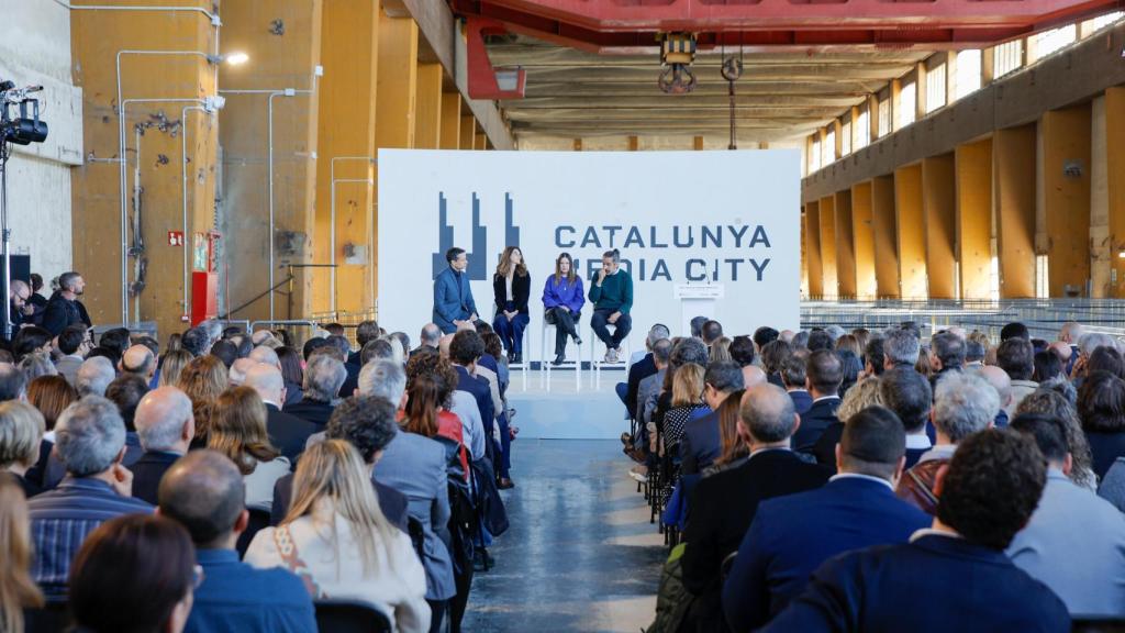 acto sobre Catalunya Media City, en la 'Nave de las Turbinas' de las Tres Chimeneas, a 29 de marzo de 2025