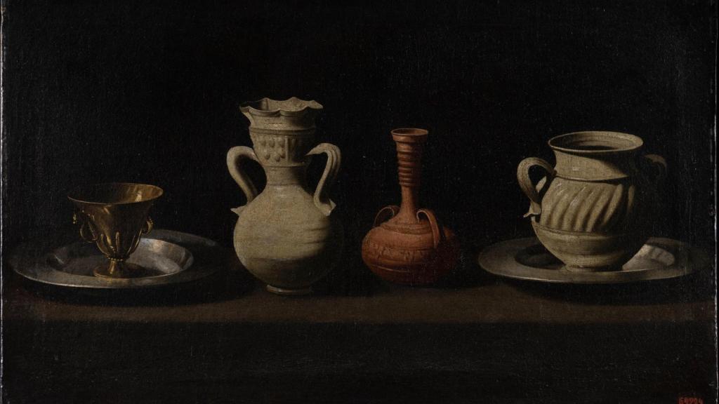 Bodegón de cacharros de Francisco de Zurbarán, es otra de las obras destacadas del MNAC